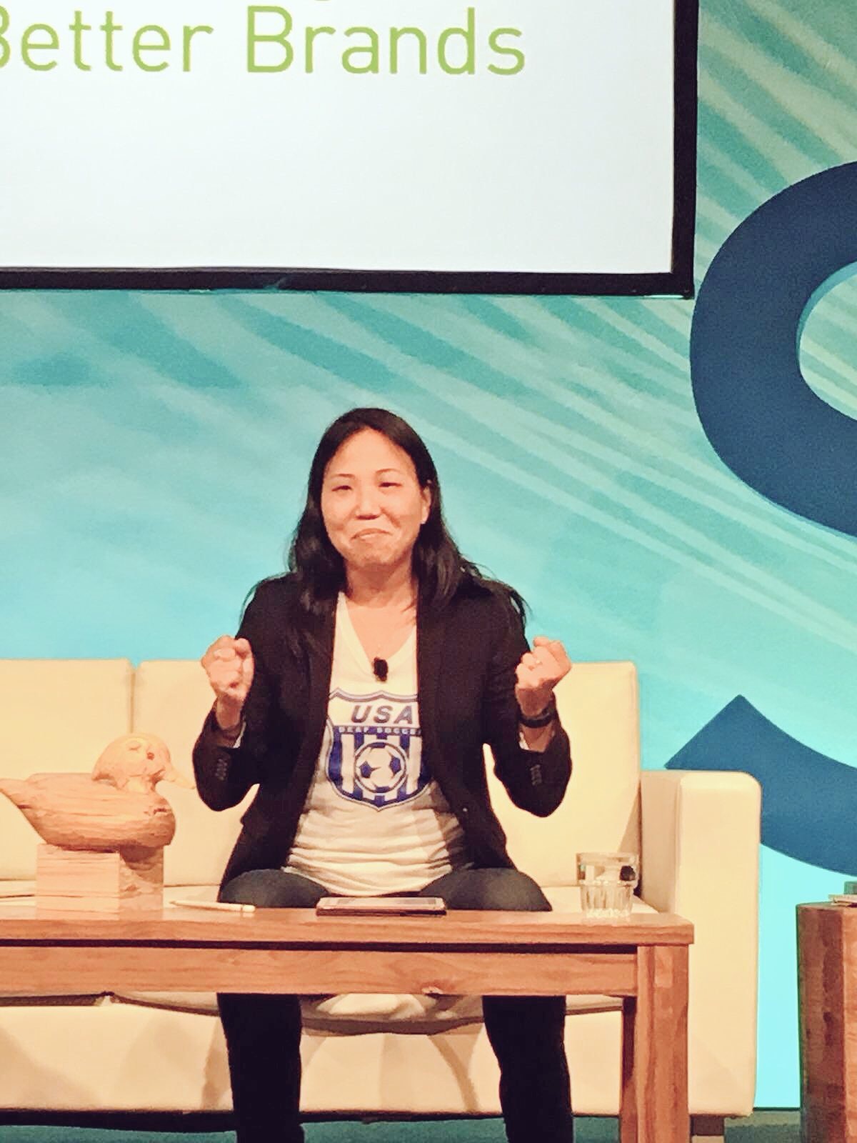 We heard 2016 was calling… ☎️

Some things don’t change. Laura is still rocking a suit jacket, still rapping on panels, and still speaking out for sustainability and economic justice.

First photo: Laura in 2016 at the @sustainablebrands Conference rapping (with her wooden duck Penny Parallam 🦆) about sustainable forestry practices.

Present day: Laura rapping on a United Way King County panel with @therealdbaldwin & @efremthedream about supporting diverse local businesses via everyday decisions about where we eat, drink & shop.