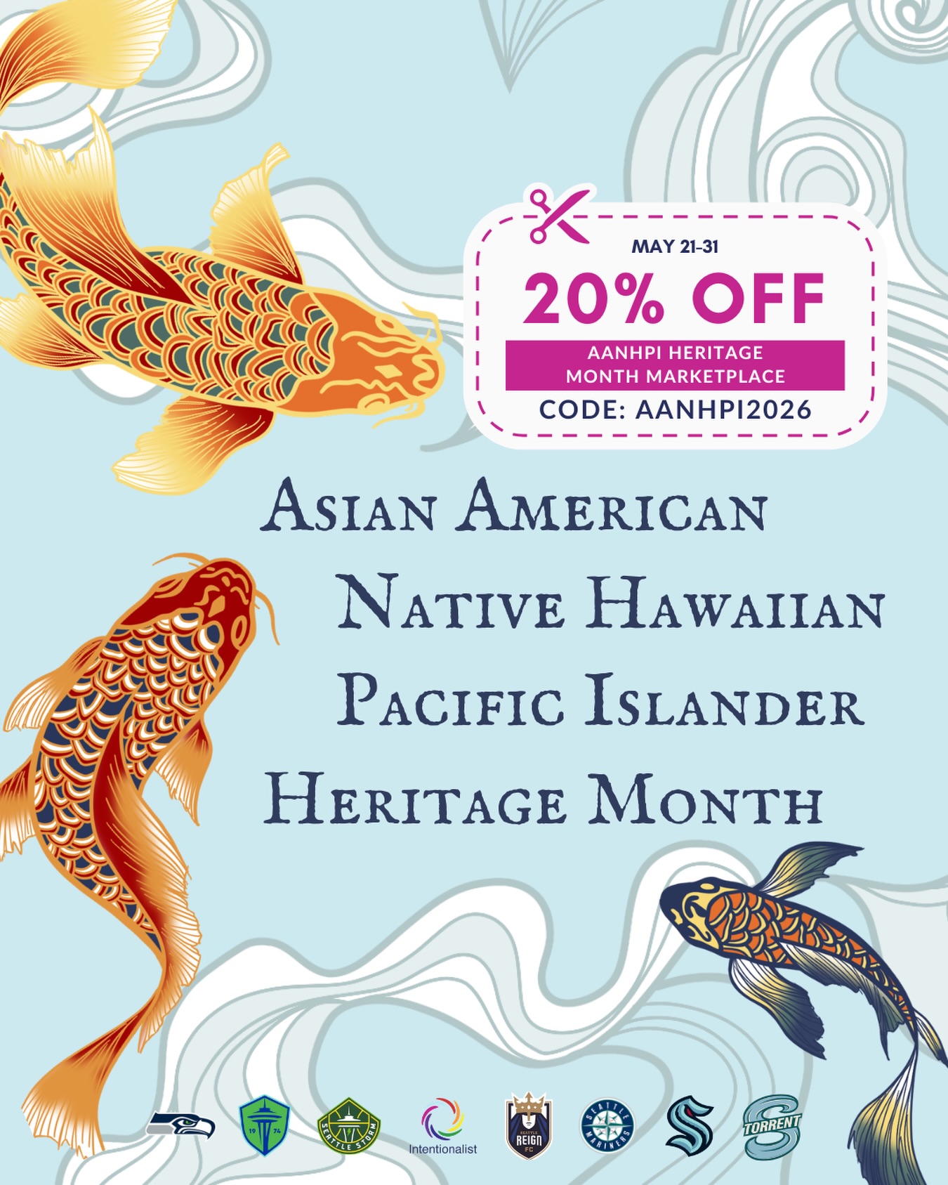 #SPENDLIKEITMATTERS & SAVE ✨
Thanks to the generous support of our partners, enjoy a special 20% DISCOUNT on gift certificates and products from AANHPI-owned businesses in our #aanhpiheritagemonth Marketplace!
Stock up on gift certificates and items from your favorite businesses, or try something new! Either way, enjoy 20% off your purchase. Use code “AANHPI2026” at checkout.
Head to our AANHPI Heritage Month Marketplace (link in our bio) for big savings through the end of the month.
⭐️ Bonus: The cost of discounts are always covered by our partners so that it NEVER impacts the bottom line of participating businesses.
🎨: @katesaylor_art
#shopsmall #seattlesmallbusiness #beintentional