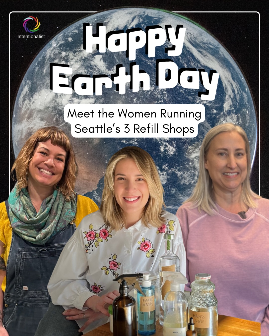 Happy Earth Day 🌍🪱🌈🦋 Today we are celebrating Seattle’s three refilleries and the women running them. Meet Robin (co-owner of @ravennarefills), Kyleigh (@apublicshop), and Heather (@mimiszerowastemarket) ✨

Scroll through to learn about these three women, and read our full Q&A at the link in our bio to find out more (like the weirdest containers folks have used to refill, and all their favorite ways to reconnect with the Earth).

Cover slide photo: @nasa // Artemis II Crew @nasaartemis 🚀

#SpendLikeItMatters  #SmallBusinessEveryday #Earthday #seattlesmallbusiness