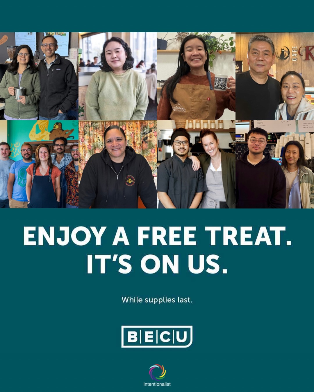 ⭐️ Equity In Action ⭐️

To celebrate AANHPI Month and introduce you to some of our favorite AANHPI-owned stores and cafes, we’ve teamed up with @becu to open tabs at 8 small businesses in 5 different cities across the Greater Seattle Area.

🧡 Third Culture Coffee (Bellevue) @thirdculturecoffee 

🇹🇭 Nudibranch Coffee (Seattle) @nudibranchcoffee 

☕ Civic Roasters (Tacoma) @civicroasters 

🐈‍⬛ Kiki Bakery (Seattle) @kiki.bakery.cafe 

🥗 Pidgin Cooperative (Seattle) @pidgin.cooperative 

🌶️ Más Pika! (Renton) @maspikarenton 

🥐 T55 Pâtisserie (Bothell) @t55patisserie 

🍵 Miero Coffee Bar (Seattle) @miero.coffeebar 

To learn more and enjoy a FREE treat:

1️⃣ Sign in or sign up for an Intentionalist account

2️⃣ Visit the BECU Equity in Action landing page (via the link in @intentionalist_’s bio) and select the participating business that you’re visiting

3️⃣ When you’re ready to check out, select the “Get A Code” button, and show the generated QR code to redeem your free treat

📣 Please consider exploring the business, ordering additional items, and tipping generously if you’re able

Note: FREE treats are available on a first-come, first-serve basis. Receiving a code is not a guarantee that there are still funds remaining on the tab. Please be kind!

#SpendLikeItMatters #BeIntentional #seattlesmallbusiness #seattlefoodie
