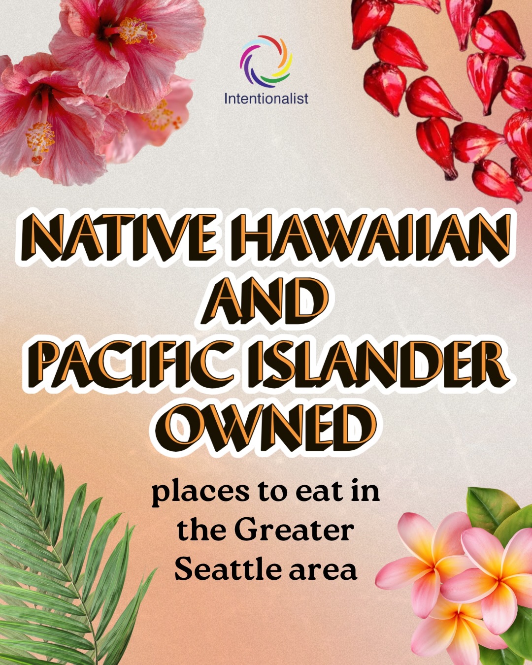 12 Native Hawaiian & Pacific Islander-owned restaurants in the Greater Seattle Area 🌺🌊🌴

• Cakes of Paradise | Native Hawaiian-owned 
• Cedar River BBQ | Fijian-owned
• Chamorikén | Chamorro-owned
• familyfriend | edit: Guamanian Filipino-owned
• J&J Islander Spot | Samoan-owned
• Kauai Family Restaurant | Native Hawaiian-owned
• Más Pika & Pasifika NW Grill & Bar | Ownership represents the Islands of Tonga, Samoa, Guam, Roda Island, & the Staff additionally is Filipino, Hawaiian, Fijian, Māori, Saipan, and more
• Patrick’s Cafe & Bakery | Native Hawaiian-owned
• Soa’s Kitchen | Samoan-owned
• Taste of Samoa | Samoan-owned
• Tolu: Modern Fijian Cuisine | Fijian-owned

If you’ve been to any of these delicious destinations, share your order in the comments below, and if this list is new to you, happy exploring!

#SpendLikeItMatters #AANHPIHeritageMonth #NativeHawaiianOwned #PacificIslanderOwned #SeattleEats