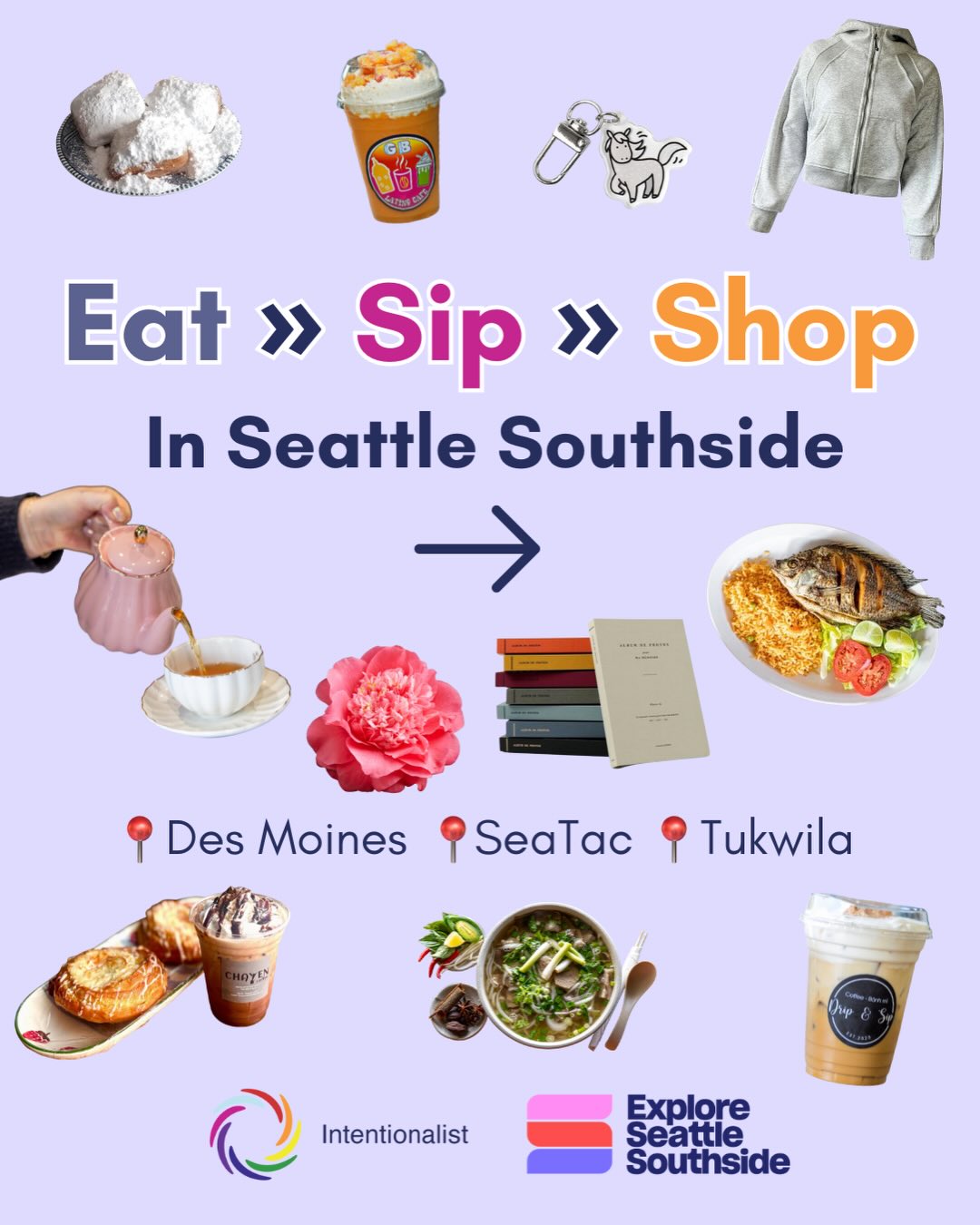 Just south of Seattle, the cities of Des Moines, SeaTac, and Tukwila are home to a vibrant mix of small businesses, global flavors, and neighborhood gathering places. 🍜☕️🛍️

This season, @intentionalist_ and @seattlesouthside have partnered to highlight some of the locally owned spots where you can eat, sip, and shop your way through the holidays. From Vietnamese noodles and Creole comfort food to plant nurseries and super-cute stationery, here are 10 places to add to your intentional list of Seattle Southside destinations.

Read more about these hidden gems and the people behind them at the link in @intentionalist_’s bio 👀

#SpendLikeltMatters #SeattleFoodie #BeIntentional #SouthSeattle #ShopLocal
