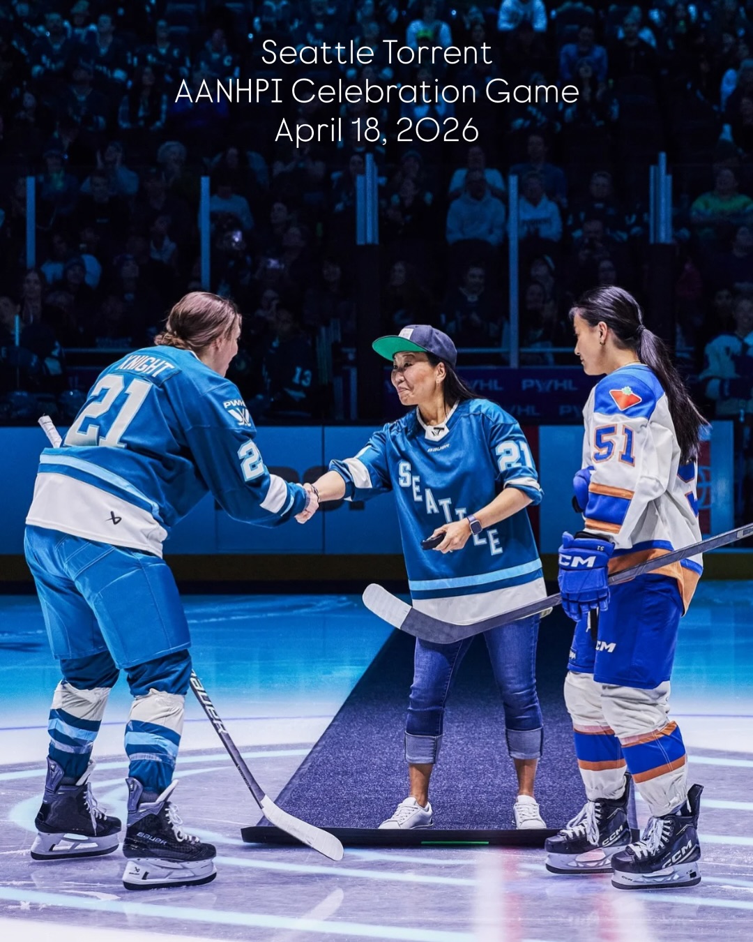 Celebrating AANHPI Heritage with @pwhl_torrent 🏒

Intentionalist Founder & CEO @lauraclise was honored to take part in the ceremonial puck drop with team captain @hilaryknight.

In addition, the Torrent recognized Kate Saylor, who will be the Intentionalist AANHPI Heritage Month guest artist.

At Intentionalist, we are able to do what we do, because *you* do what you do ❤️
- Small business owners nourish and care for all of us
- Partners invest
- Community shows up

Thank you to the Seattle Torrent for amplifying the Intentionalist mission to make it easier for all of us to #SpendLikeItMatters via everyday decisions about where we eat, drink & shop!

#seattlesmallbusiness #smallbusinesseveryday #pwhl
