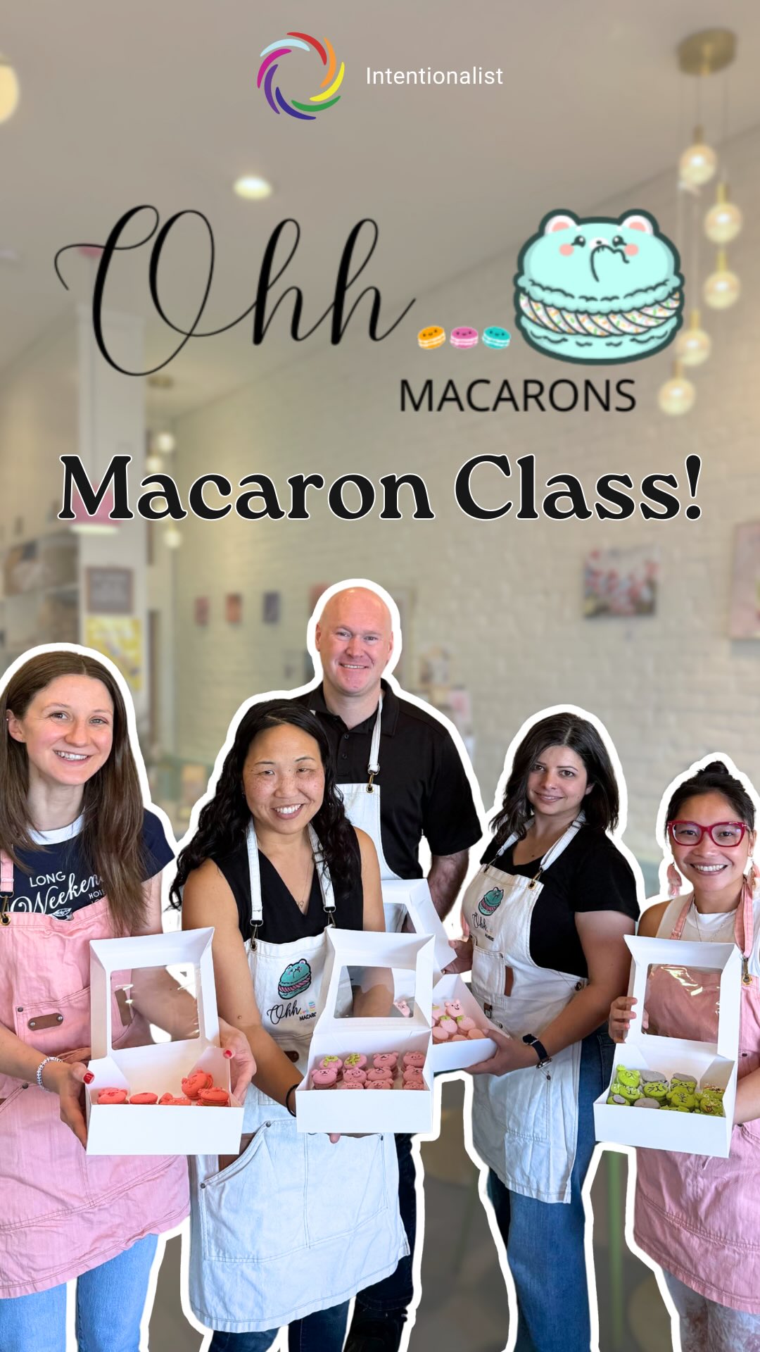 Come with us to make macarons 👩🏻‍🍳🩷 The Intentionalist Team went to Bothell to take a class from Tanantha, owner of @ohh_macarons. We learned a LOT, and Tanantha made the entire class fun and approachable with a dash of whimsy and a lot of laughs. We highly recommend Ohh…macarons, whether you’re looking for a team building event or a party, or you just want to stop in for a sweet treat (pro tip: she also serves coffee and other delicious drinks 🌸)!

#spendlikeitmatters #beintentional #seattlesmallbusiness #shoplocalseattle #macarons