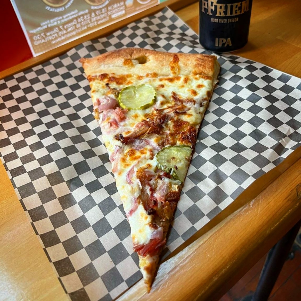 A slice of pizza from Atlas Pizza