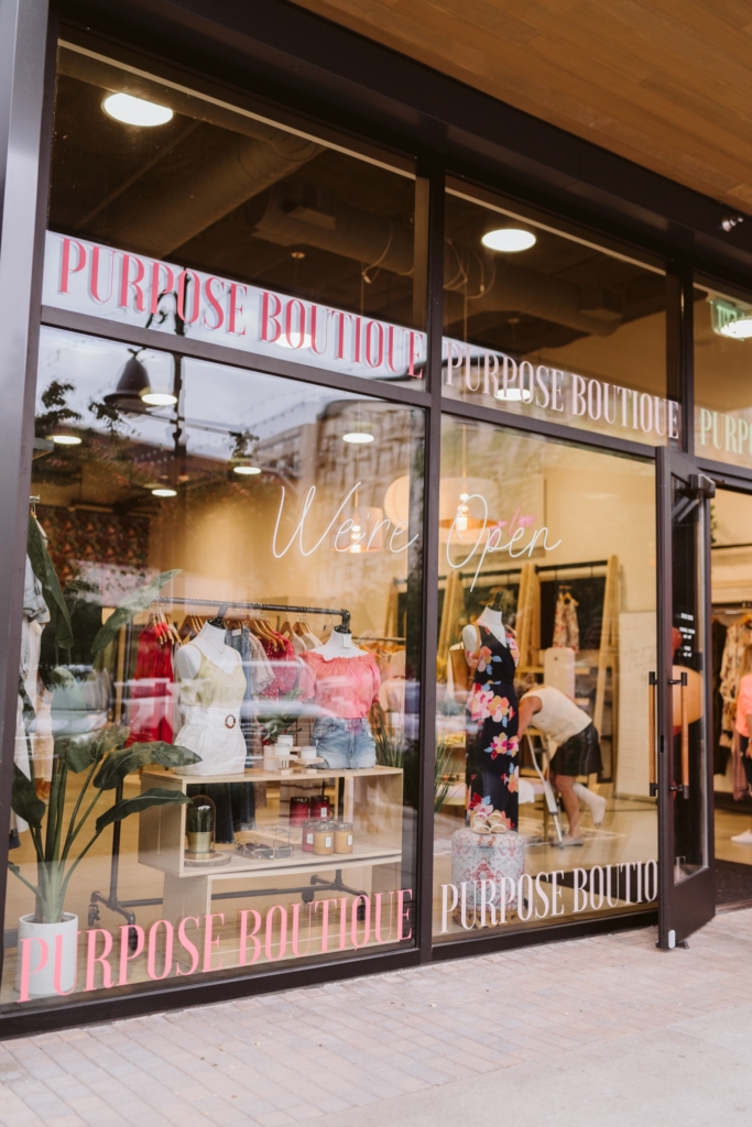 The outside of Purpose Boutique at Totem Lake