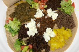 Food from Sheger Cafe and Ethiopian Restaurant