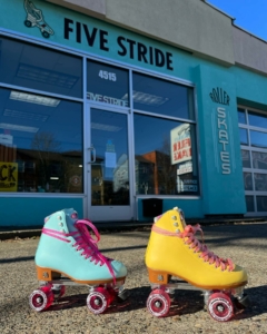 Exterior of store and rollerskates