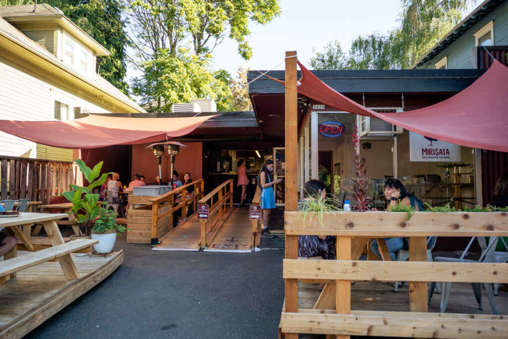 Mirisata restaurant exterior and outdoor seating