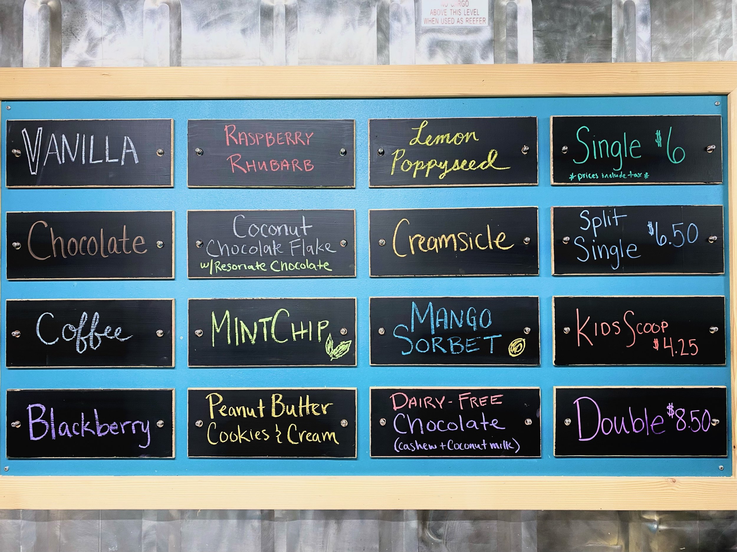 Ice cream flavor options