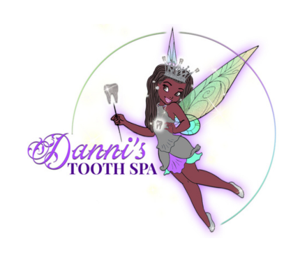 Danni's Tooth Spa logo of a Black tooth fairy