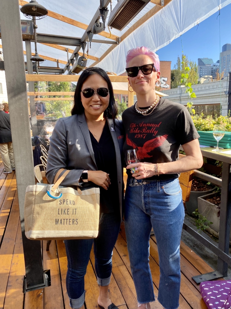 Laura Clise and Megan Rapinoe on the Terra Plata rooftop