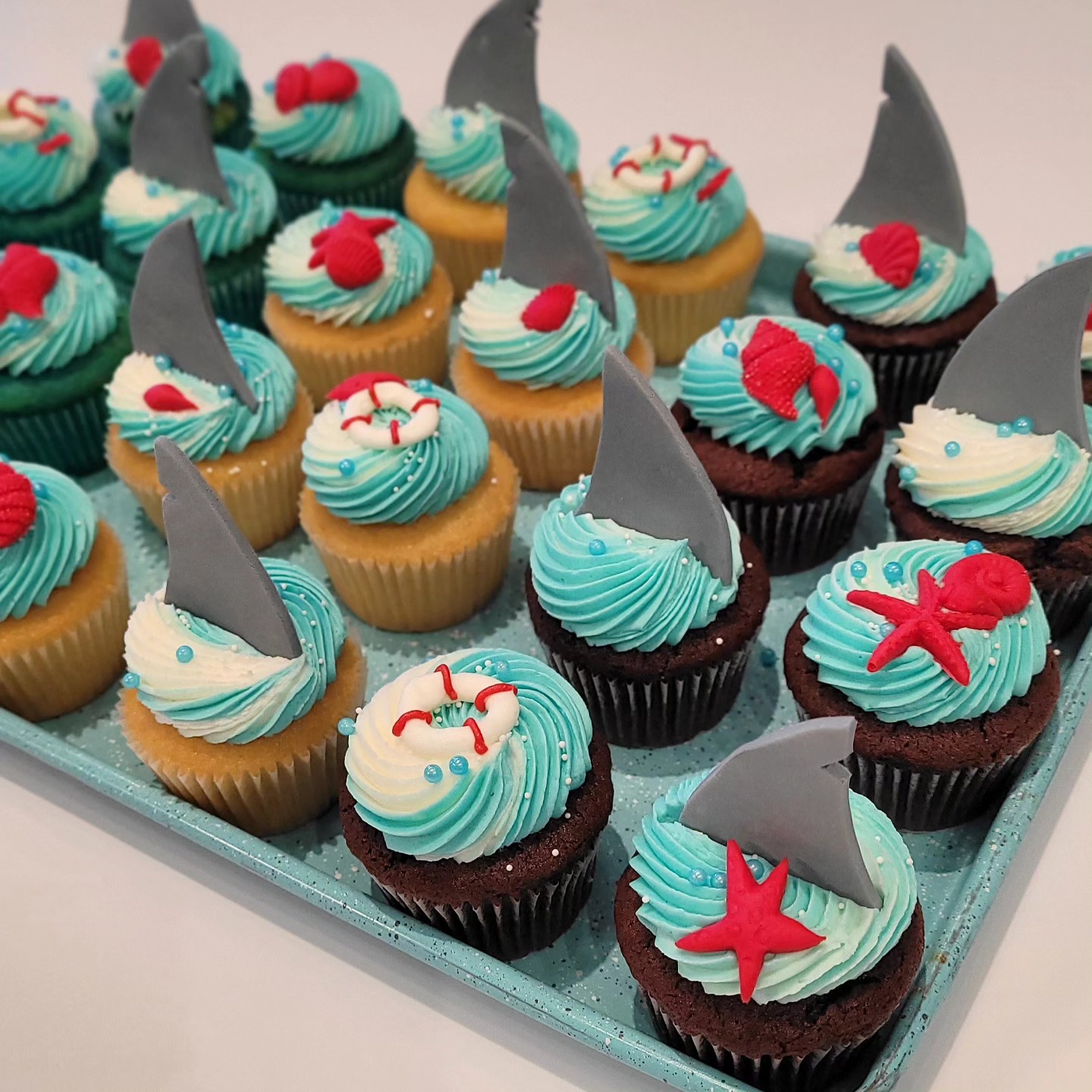 The Blissful Whisk - Shark Cupcakes